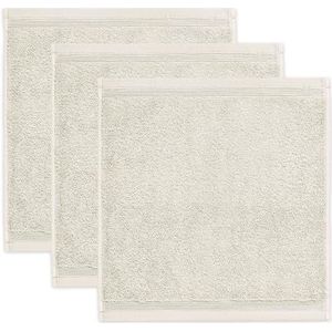 Möve Superwuschel Handdoekenset, 3 stuks, 100% katoen, 30 x 30 cm, naturel