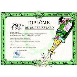 Gaston Lagaffe GLDP-7024 dubbele kaart met envelop, motief ""Super Fêtard"", champagnefles, meeuw party, alcohol