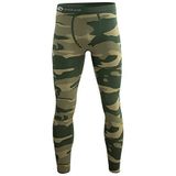 Naadloos functioneel ondergoed voor heren, voor outdoor ski's naar keuze als broek of shirt met lange mouwen, legergroen camouflage broek