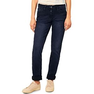 Cecil B375274 Comfortabele jeansbroek voor dames, blauw/zwart gewassen.
