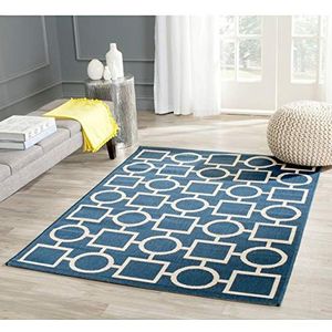 Safavieh CY6925 tapijt voor binnen en buiten, rechthoekig, 79 x 152 cm, marineblauw/beige