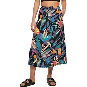 Urban Classics Dames Viscose Midi-rok voor dames (1 stuk), Blackfruit