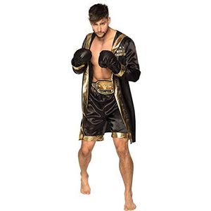 Boland - Boxershorts, mantel, handschoenen, broek, riem voor heren, goud, zwart, doos, wereldkampioen, carnavalskostuum, themafeest