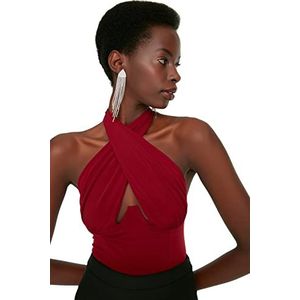 Trendyol Dames effen bodysuit in bordeaux, maat 42, Bordeaux