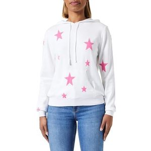 ESHA Sweat à capuche en tricot pour femme, Blanc cassé/rose, XS-S