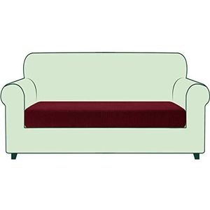 TOYABR Kussensloop voor bank, fauteuil, bank, stretch, meubelbescherming met elastiek aan de onderkant voor woonkamer (2-zits, wijnrood)