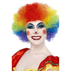 Smiffy's Pruik, clown, regenboogkleuren, 120 g, eenheidsmaat