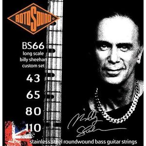 Rotosound Swing Bass Billy Sheehan-bassnarenset roestvrij staal rondgesponnen gauge Billy Sheehan (43 65 80 110)