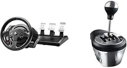 Thrustmaster - Volant T300RS GT Edition Licence Officielle Gran Turismo - Volant à retour de force 1080° - PS4/PS3 & - TH8A - Boite de Vitesse Réaliste Compatible avec PC PS3 PS4 et Xbox One - Argent
