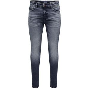 Only & Sons Onswarp Skinny Jax Dbd 8795 Dcc Dnm Vd Jeans voor heren, Donkerblauw denim
