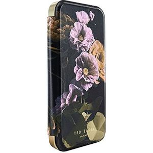 Ted Baker GLADII telefoonhoesje met spiegelende klep in zwart papier voor iPhone 14 Pro Max gouden hoes