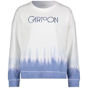 Cartoon sweatshirt dames, crème/blauw