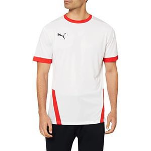 PUMA Unisex Kinder, teamGOAL 23 Jersey jr Trikot, White-Red, 176