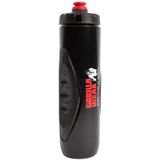 Gorilla Wear Grip Sports Drinkfles, 750 ml, zwart, met logoprint voor sport, dagelijks gebruik, joggen, hardlopen