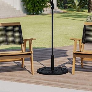 Flash Furniture Parasolstandaard voor terrassen, zwart
