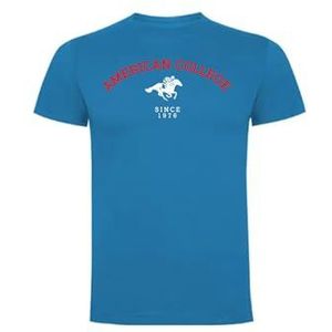 AMERICAN COLLEGE USA Uniseks T-shirts voor volwassenen, mannen en vrouwen, uniseks T-shirt (1 stuk), grijs.