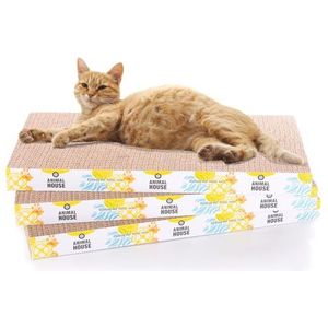 Animal House 3-delige krabpaal voor katten van karton, voor het plezier van je kattenvrienden, 2 omkeerbare lagen (recht, 3)