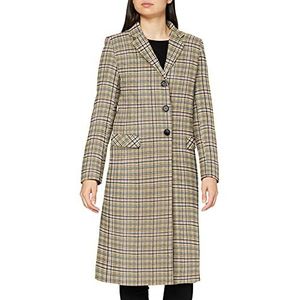 Helene Berman College Coat wollen damesmantel, mosterd / groen / roze / wit