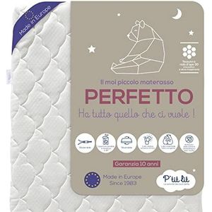 P'TIT LIT Perfect babymatras 2 zijden: zeer ademend voor de zomer, warm en behaaglijk in de winter, anti-mijt, afneembare overtrek, Oeko Tex®, schuim, wit, 60 x 120 cm