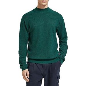 Scotch & Soda Rechte schouders Basic Mock van gerecycled polyestermengsel voor heren, Artic Teal 3850