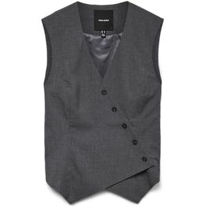VERO MODA Vmliba Sl Waistcoat Vmliba Sl Waistcoat Dames (1 stuk), donkergrijs gemêleerd