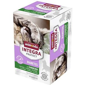 Animonda Integra Protect Kattenvoer voor katten met diabetes, nat voer, met konijn, 6 x 100 gram
