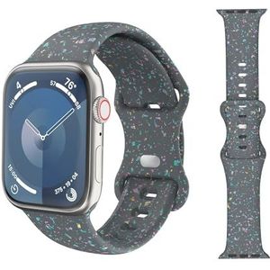 MoKo Horlogebandje compatibel met Apple Watch Series 9 8 7 6 5 4 3 2 1 SE reservearmband van siliconen met bloemenpatroon, Geen edelsteen