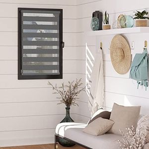 MADECOSTORE Dubbel rolgordijn voor dag en nacht – grijs antraciet – L 105 x H 190 cm – bevestiging met of zonder boren – bijpassend trekkoord