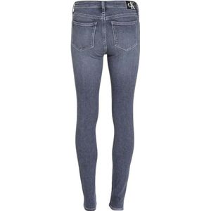 Calvin Klein Jeans Skinny halfhoge taille damesbroek, Denim Grijs