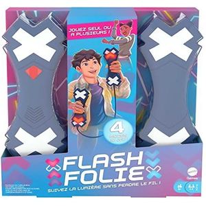 Mattel Games Flash Folie HCF42 Elektronisch spel met twee spraakcontrollers en lichtjes, 1 tot 4 spelers, vanaf 8 jaar