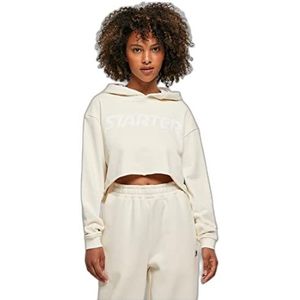 Urban Classics Crop Hoodie M Logo Palewhite wit