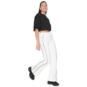 Trendyol Herren Mittlerer Bund Flared Jogginghose Sweatpants Femme, Ecru, XS