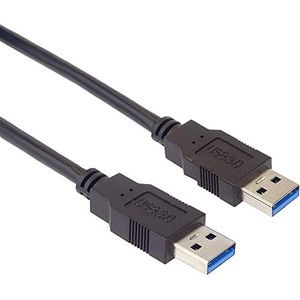 PremiumCord USB 3.0 aansluitkabel 0,5 m SuperSpeed datakabel tot 5 Gbps, oplaadkabel, USB 3.0 type A, 9-polig, kleur zwart, lengte 0,5 m