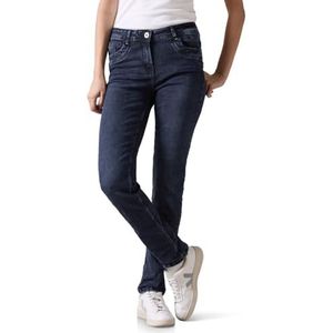 Cecil B376494 Jeans Slim Fit, Blue Black Used Wash 34 W x 28 L Femme, Blue Black Used Wash, 34W / 28L