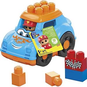MEGA HKN41 - Mega Blokken bouwpakket voor kleine kinderen, renauto Ricky met afneembare tas, geïntegreerde rugzak en 1 figuur, speelgoed voor kinderen vanaf 1 jaar