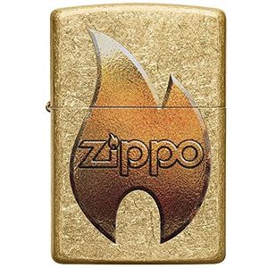 Zippo - 7, Color Image – Tumbled Brass – stormaansteker, navulbaar, in geschenkdoos 49477-086191 Eén maat