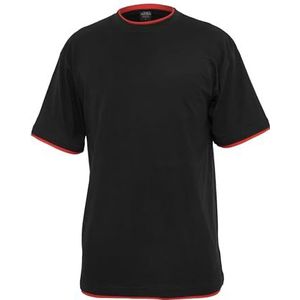 Urban Classics Heren T-shirt, verkrijgbaar in vele verschillende kleuren, maten S tot 5XL, Veelkleurig (Blk/Red)