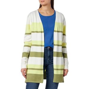 Colina Gebreid damesvest 15426485-CO02, wit/groen, M/L, wit/groen, M-L, Wit/Groen