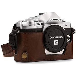 MegaGear MG1351 beschermhoes voor Olympus Om-D E-M10 Mark III camera, leer, donkerbruin