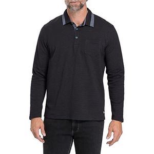 Pioneer poloshirt heren, zwart, gestreept