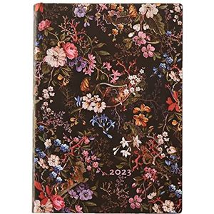 Paperblanks Agendas Flexis met zachte deken, 12 maanden 2023 Floralia | één dag per pagina | Midi (125 × 175 mm)