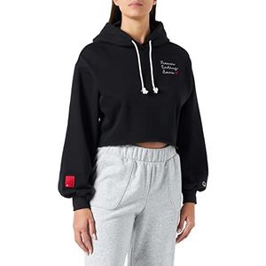 Champion Rochester 1919 Made with Love Oversize Crop Sweatshirt met capuchon voor dames, zwart.