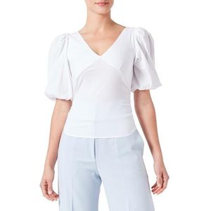 Pinko Bon blouse Popeline Stretch Dames T-shirt, Z04_wit glanzend, 42, Z04_wit glanzend
