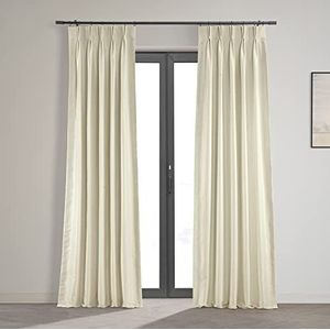 HPD Half Price Drapes PDCH-KBS2BO-96-FP verduisteringsgordijn vintage textuur Dupioni imitatie (1 paneel), 63,5 x 243,8 cm, offwhite