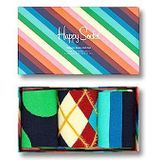 Happy Socks Kleurrijke en leuke sokken 3-pack Classics sokken cadeauset maat, marineblauw, groen, lichtblauw, donker geel, wit, donkerrood