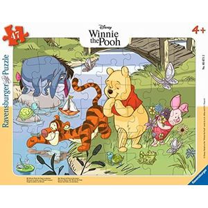 Ravensburger Kinderpuzzel 05671 - Met Winnie Puuh de natuur ontdekken - 47 stukjes Disney framepuzzel voor kinderen vanaf 4 jaar