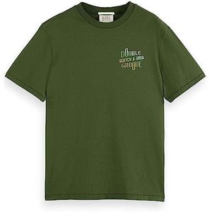 Scotch & Soda Double Groove Aw T-shirt voor heren, Field Green 4876
