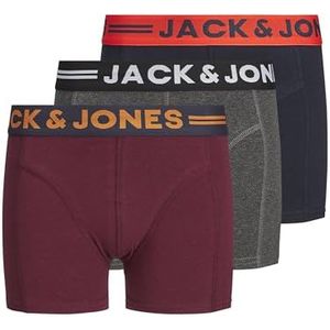 Jack & Jones Jaclichfield Set van 3 Noos Jr boxershorts voor jongens (3 stuks), Donkergrijs - Navy - Rood