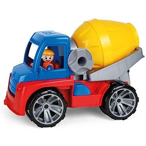 Lena 04413 04413-Truxx betonmengbatterij, speelvoertuig ca. 29 cm, roervoertuig met speelfiguur, bouwvoertuig voor kinderen vanaf 2 jaar
