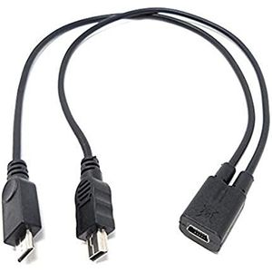 System-S USB 2.0 Mini B female splitterkabel naar Mini B en Micro B stekker 25 cm